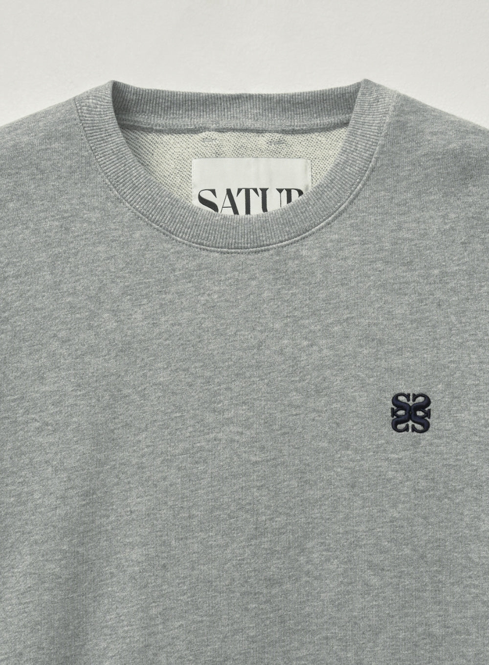 [satur] (W) Loren Small Logo Basic Sweatshirt - Melange Gray