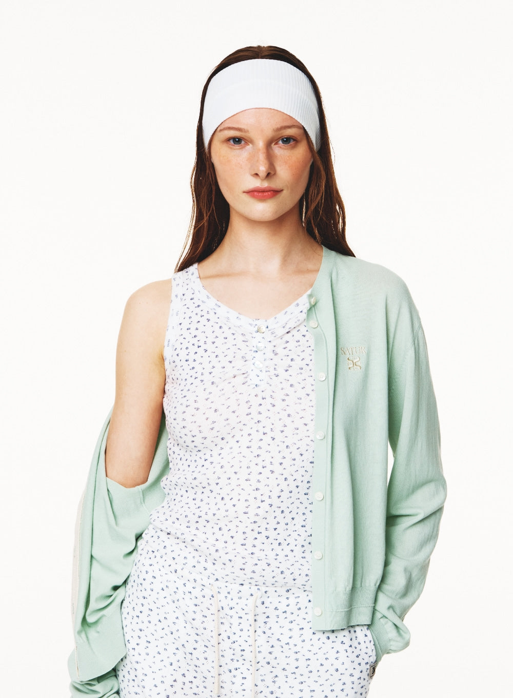 [satur] (W) Light Weight Knit Cardigan - Mint