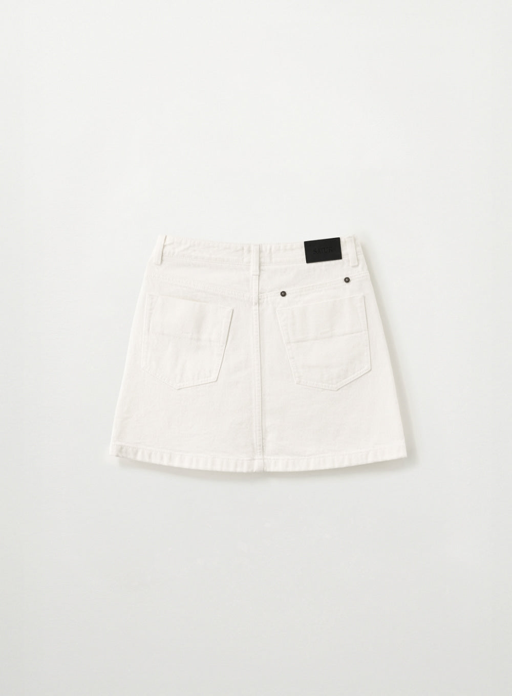 [SATUR] Classic Denim Mini Skirt - White