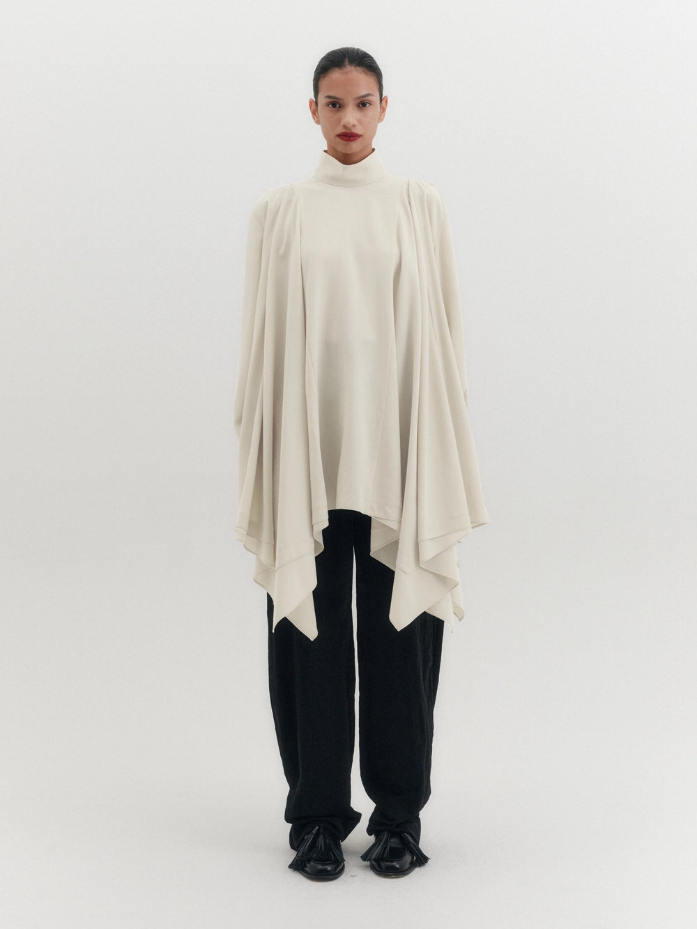 EENK High-Neck Flow Blouse - Ivory