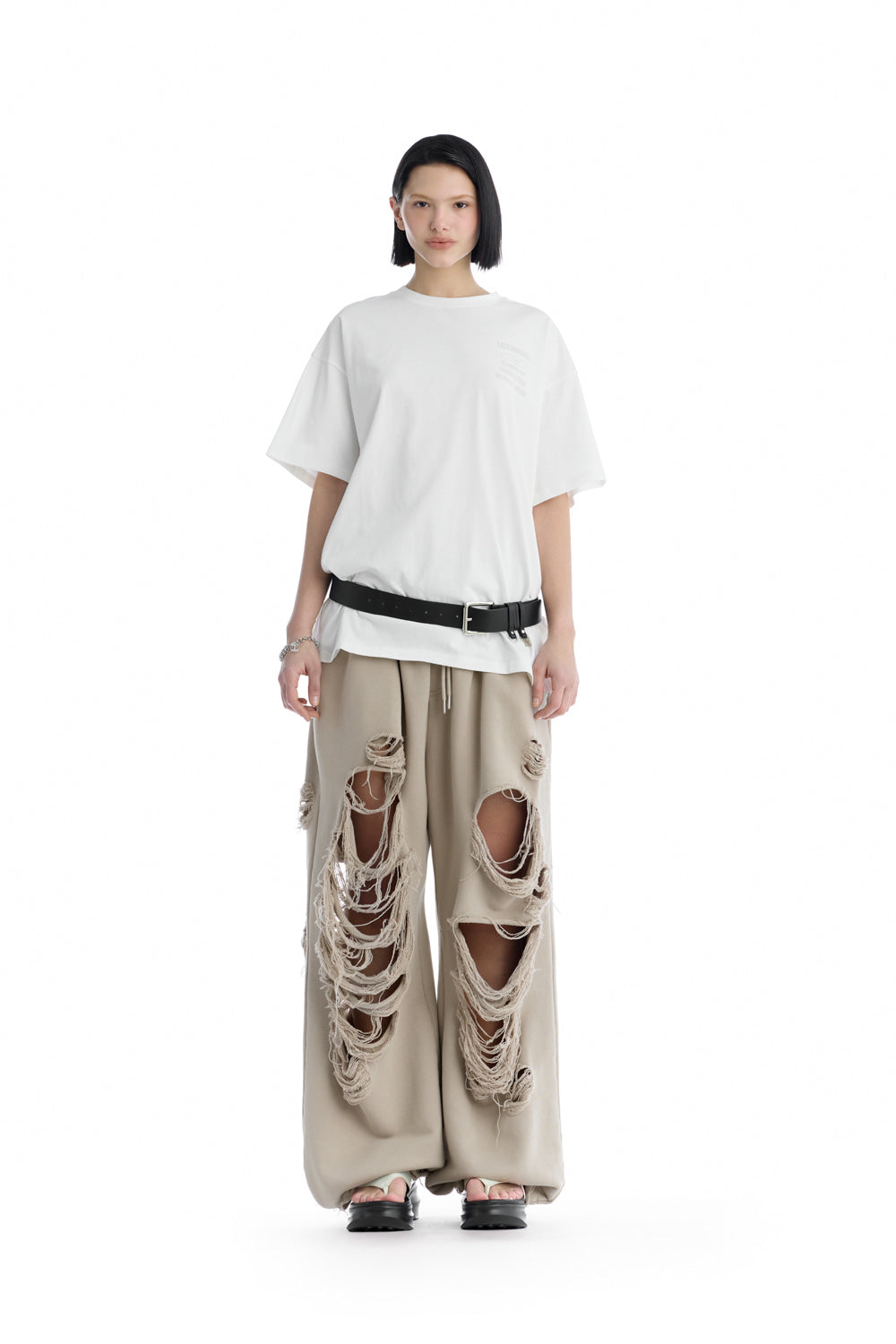 Treemingbird Oversized Graphic T-Shirts White