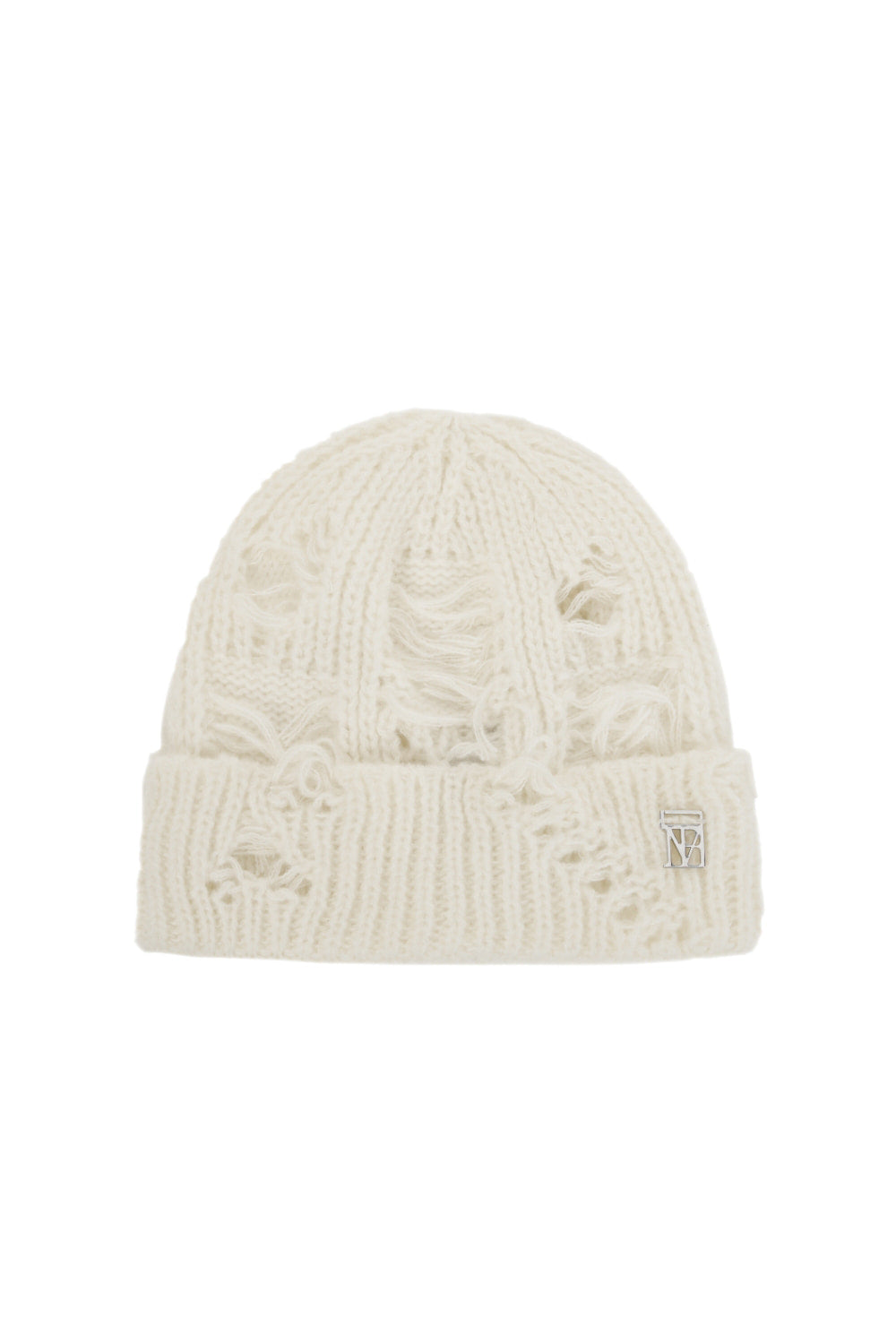 Treemingbird Distressed Knit Beanie Ivory