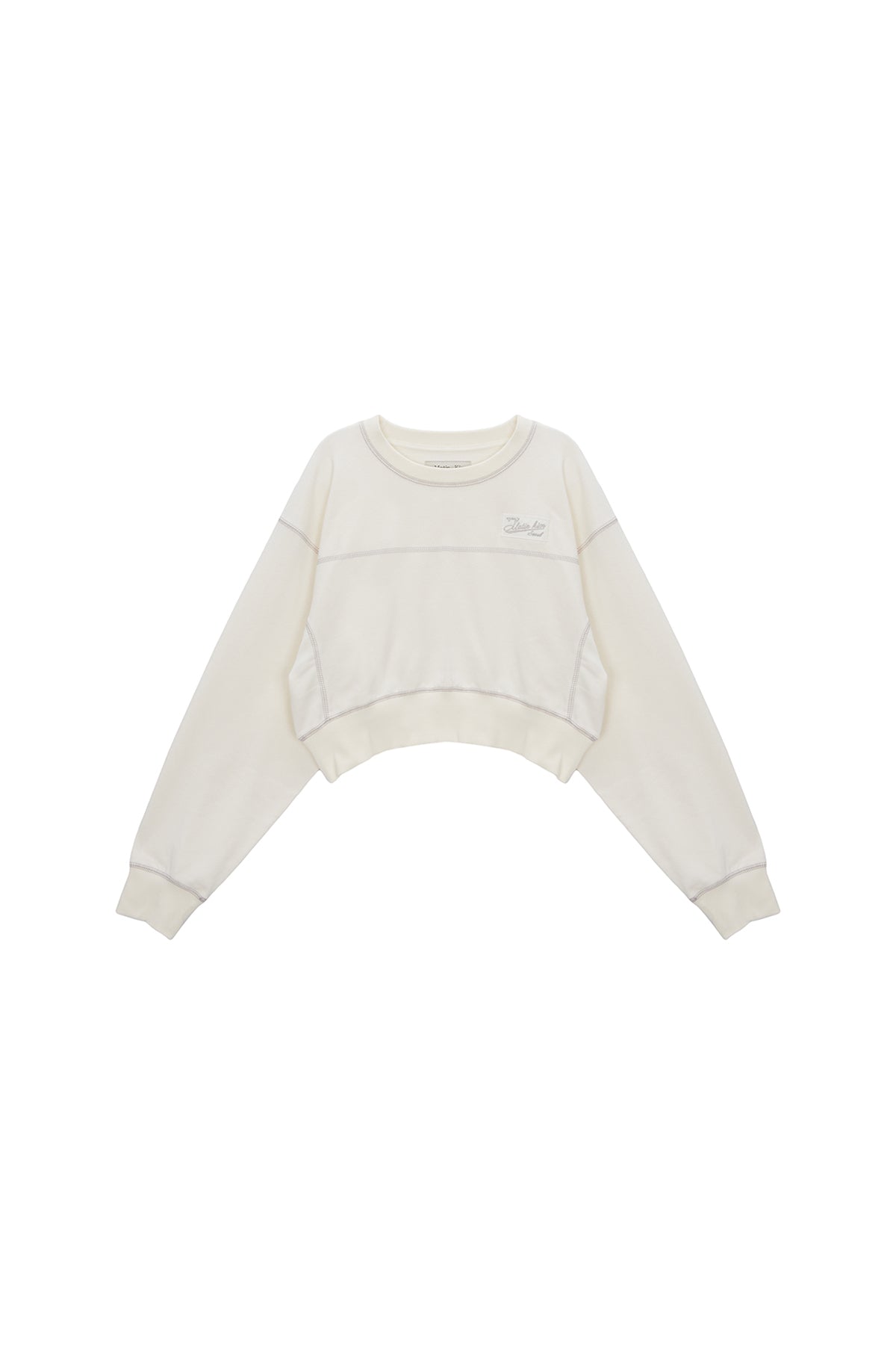 Matinkim Stitch Label Crop Sweatshirt IN Ivory