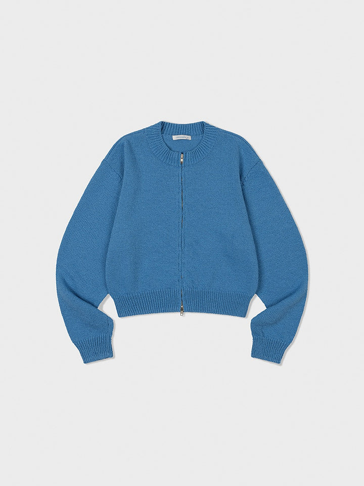 Low Classic Cotton Zip-Up Cardigan Blue