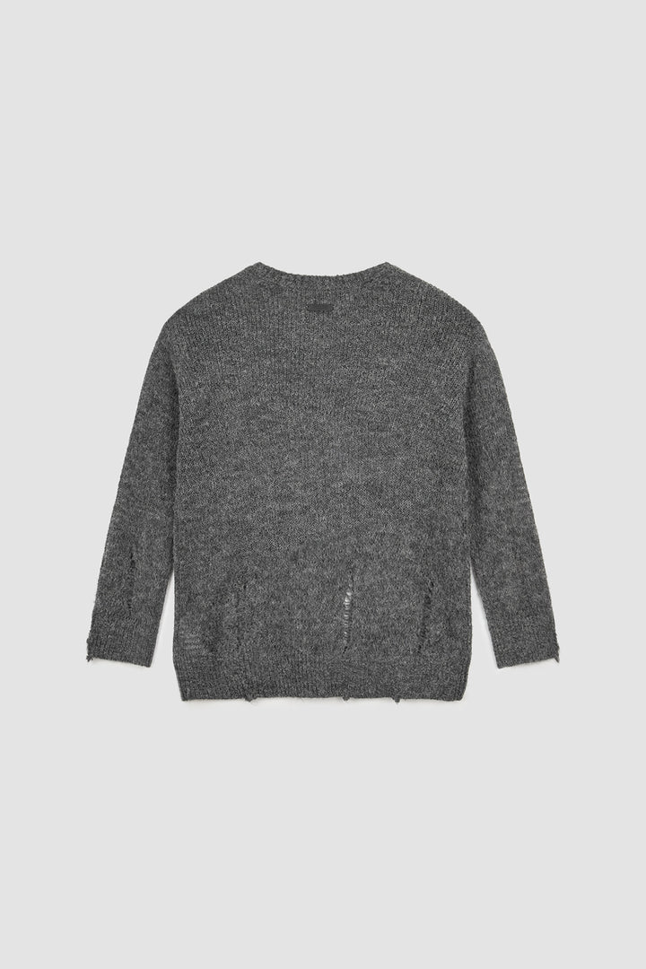 Matinkim Damage Detail Logo Pullover IN Charcoal