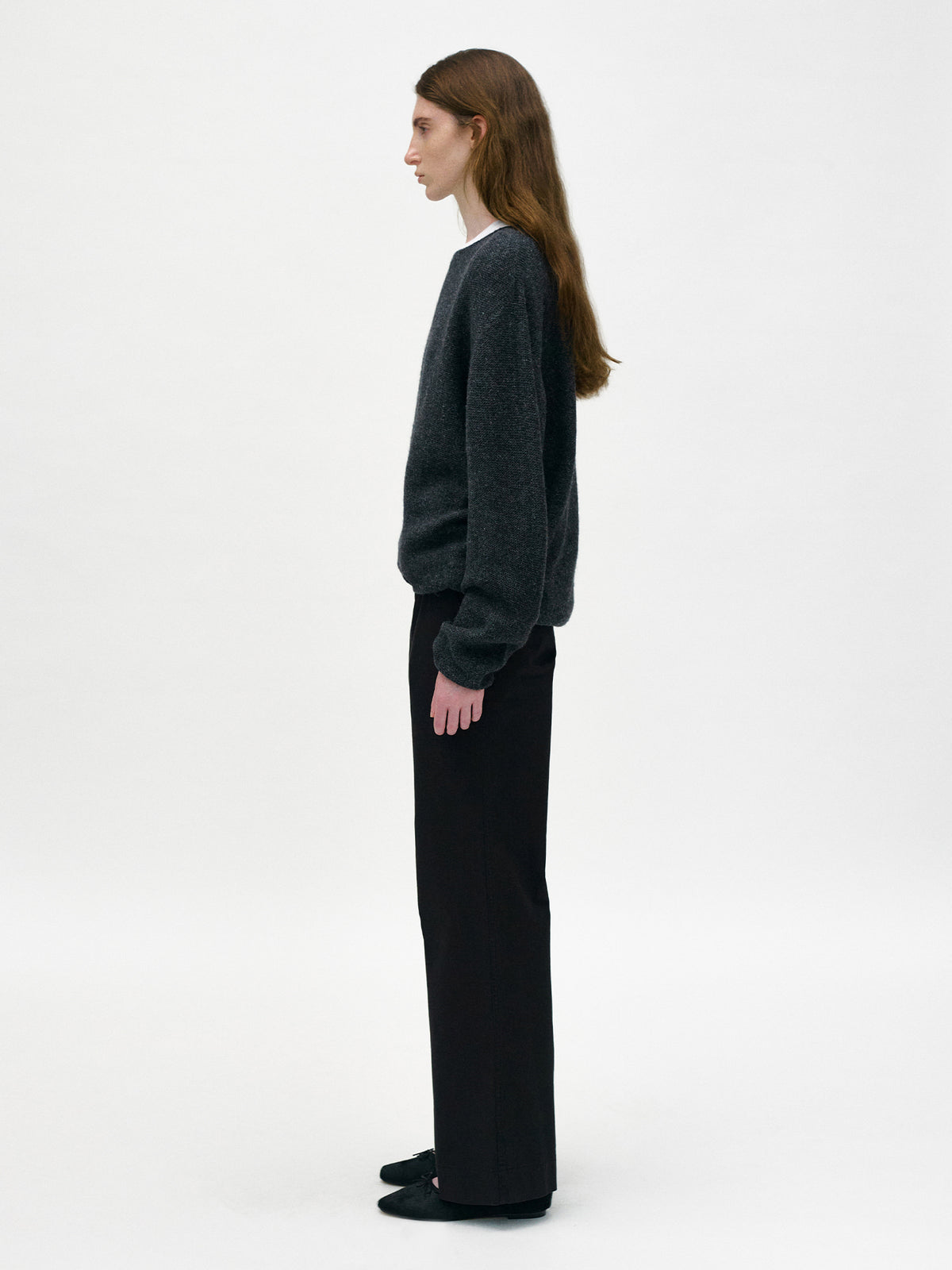 Nothing Written Nep boat neck sweater (Charcoal)