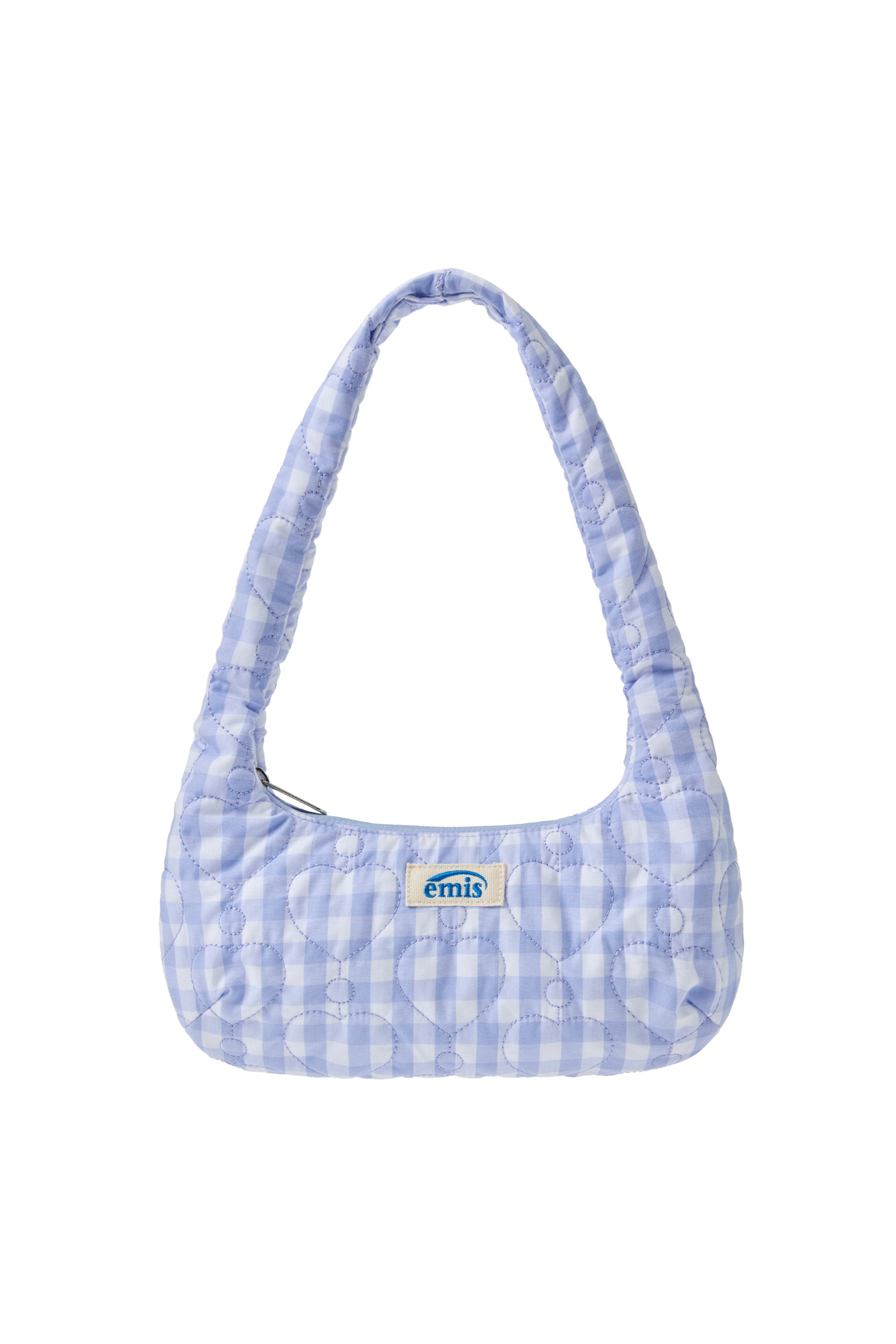 HEART QUILTED SHOULDER BAG-SKY BLUE