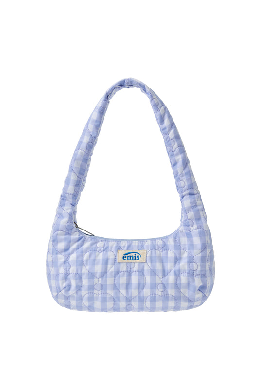 HEART QUILTED SHOULDER BAG-SKY BLUE