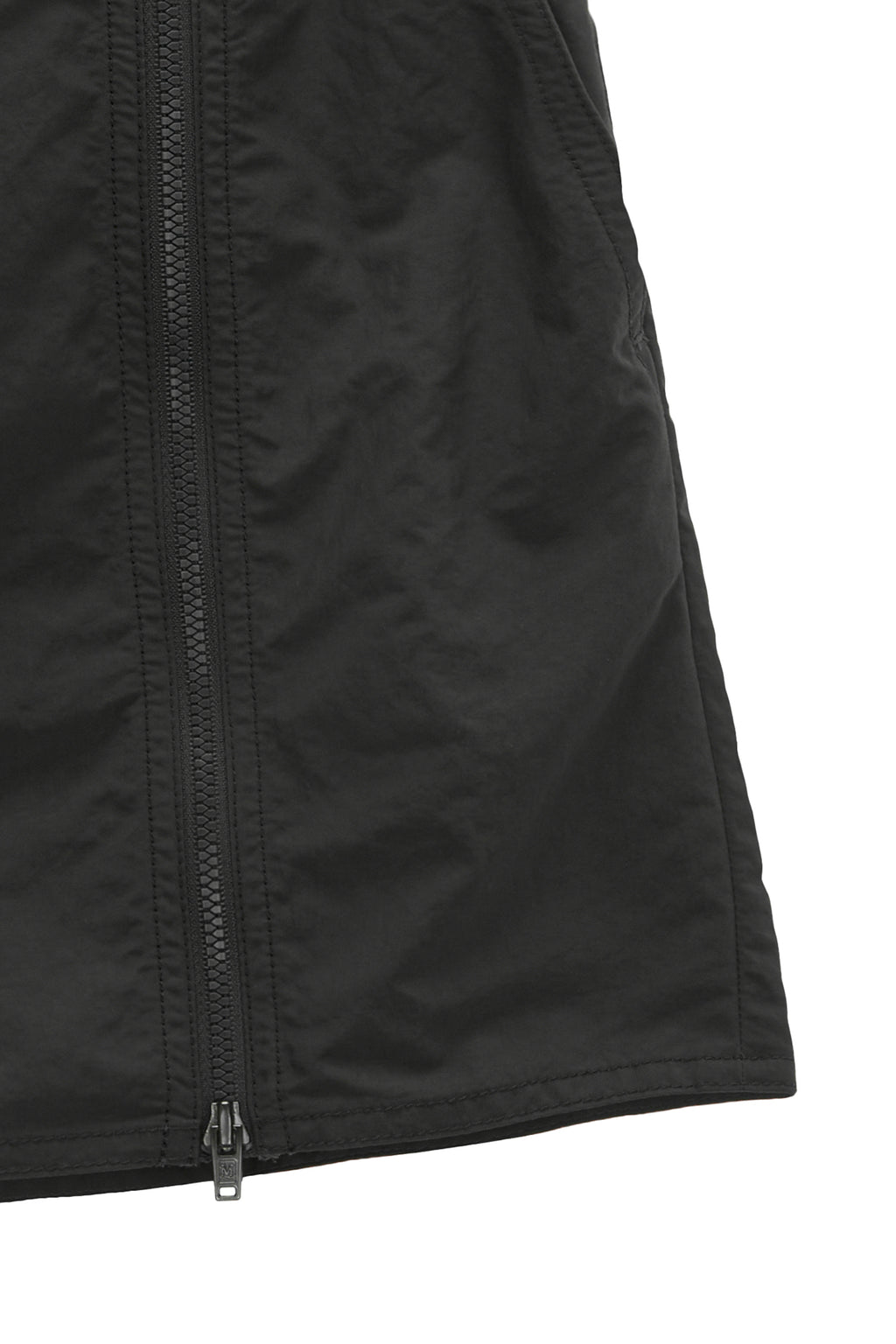 [matinkim] DOUBLE ZIPPER POINT BANDING MINI SKIRT IN CHARCOAL