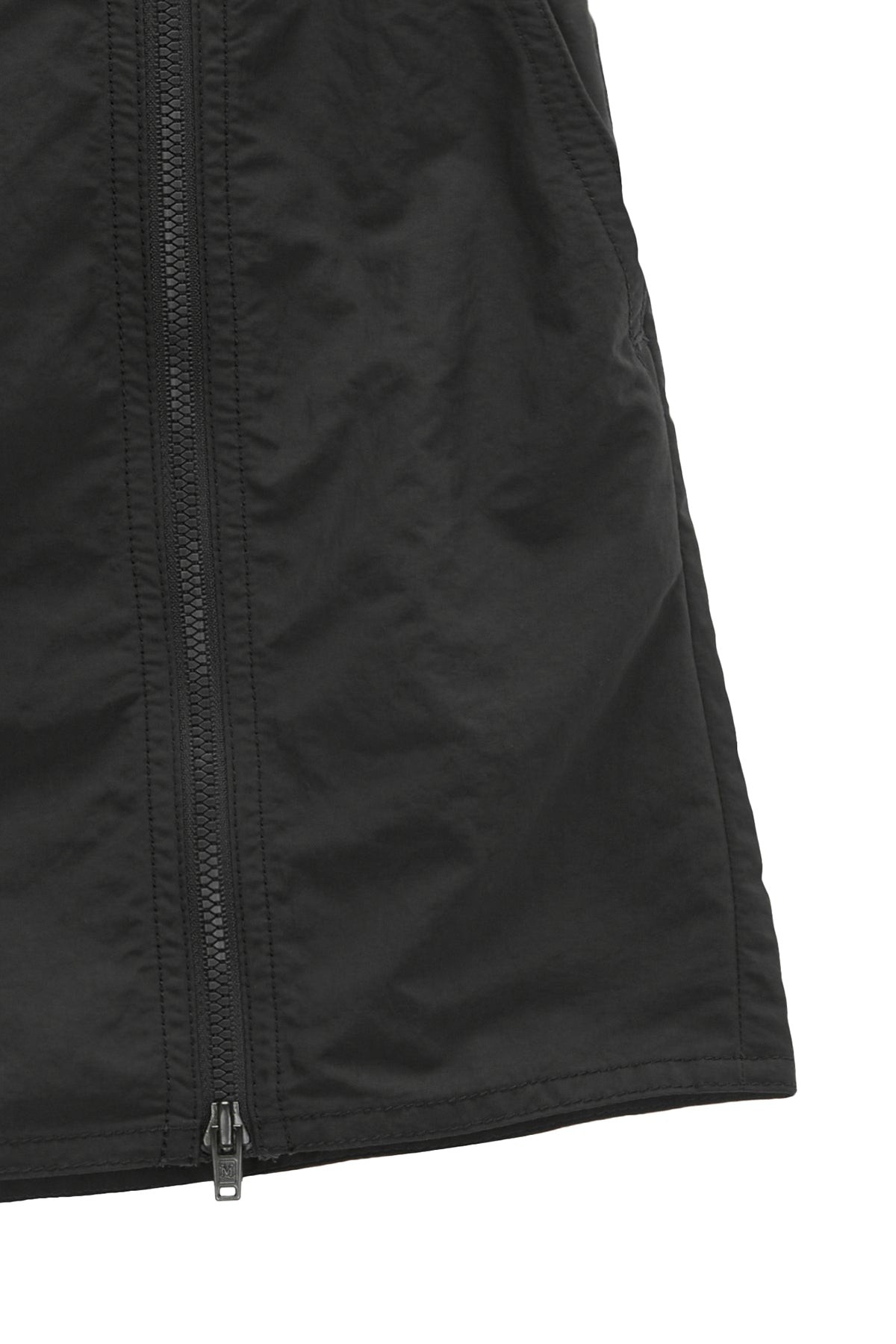 [matinkim] DOUBLE ZIPPER POINT BANDING MINI SKIRT IN CHARCOAL