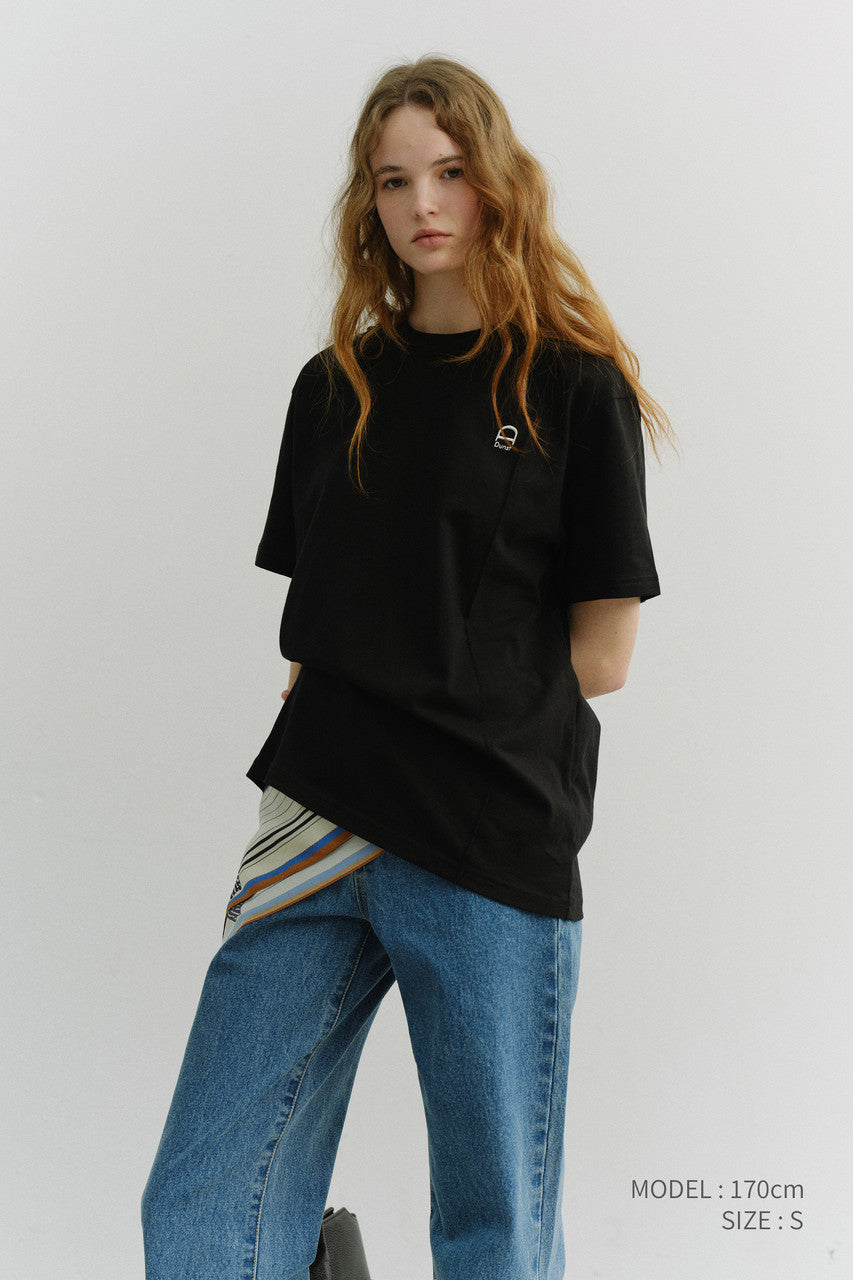 Dunst Unisex Logo Crease T-Shirt Black