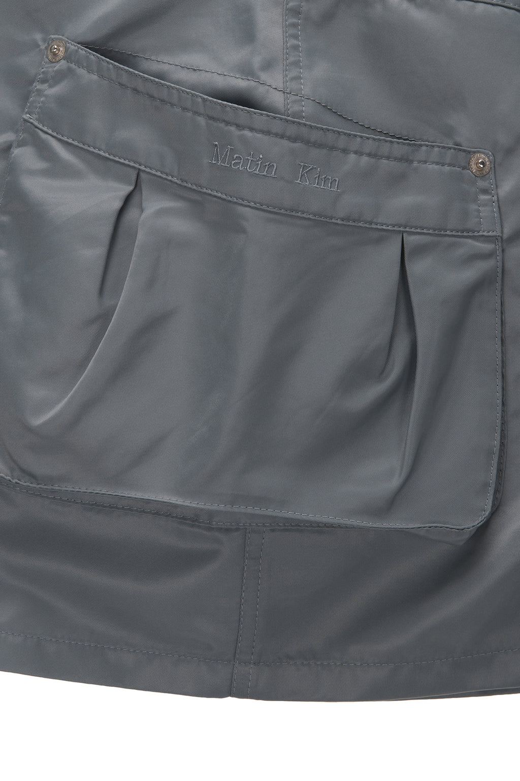 Matinkim Lowrise Nylon Cargo Mini Skirt IN Grey