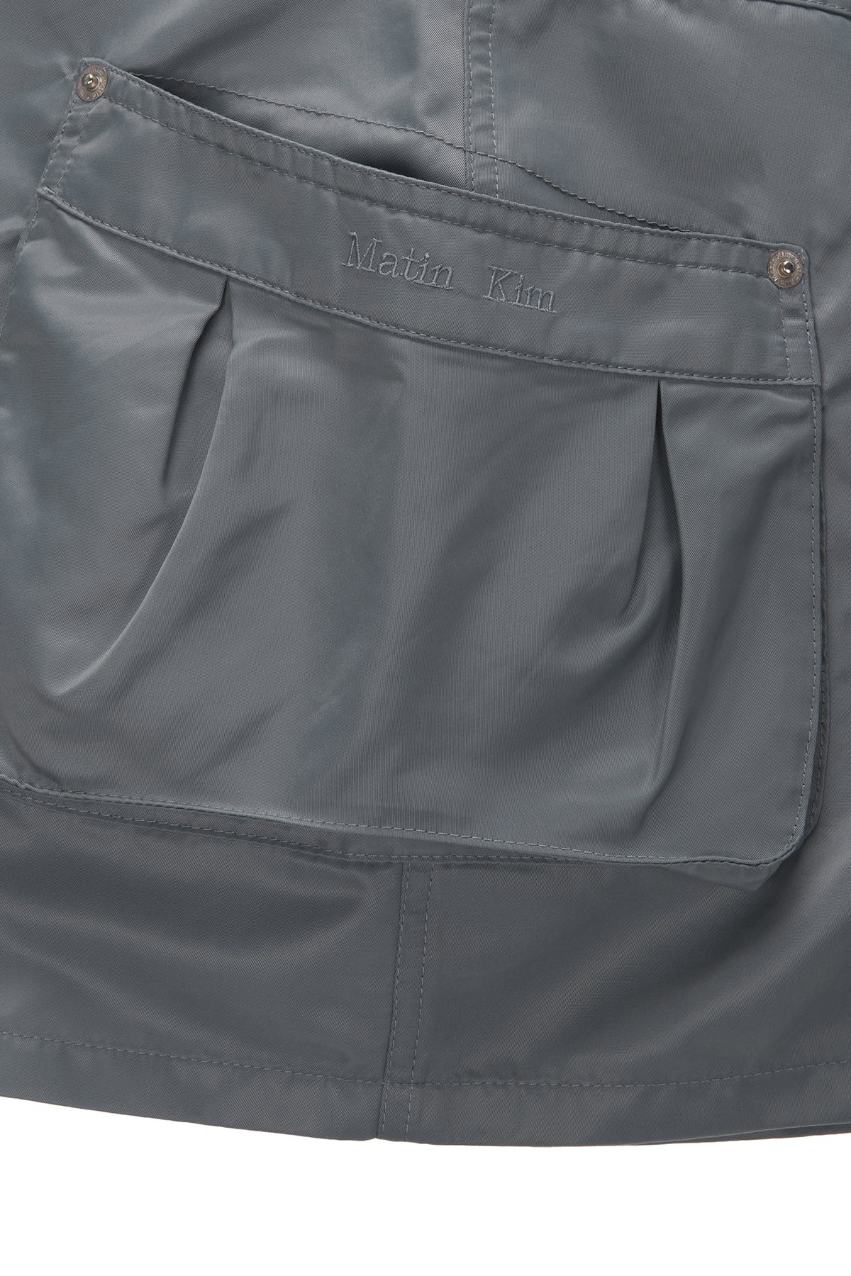 Matinkim Lowrise Nylon Cargo Mini Skirt IN Grey