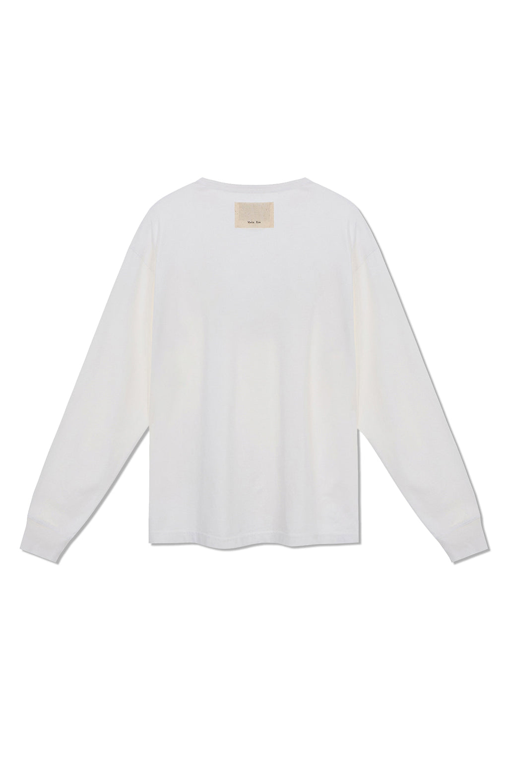 [matinkim] PATCH GRAPHIC LONG SLEEVE TOP IN WHITE