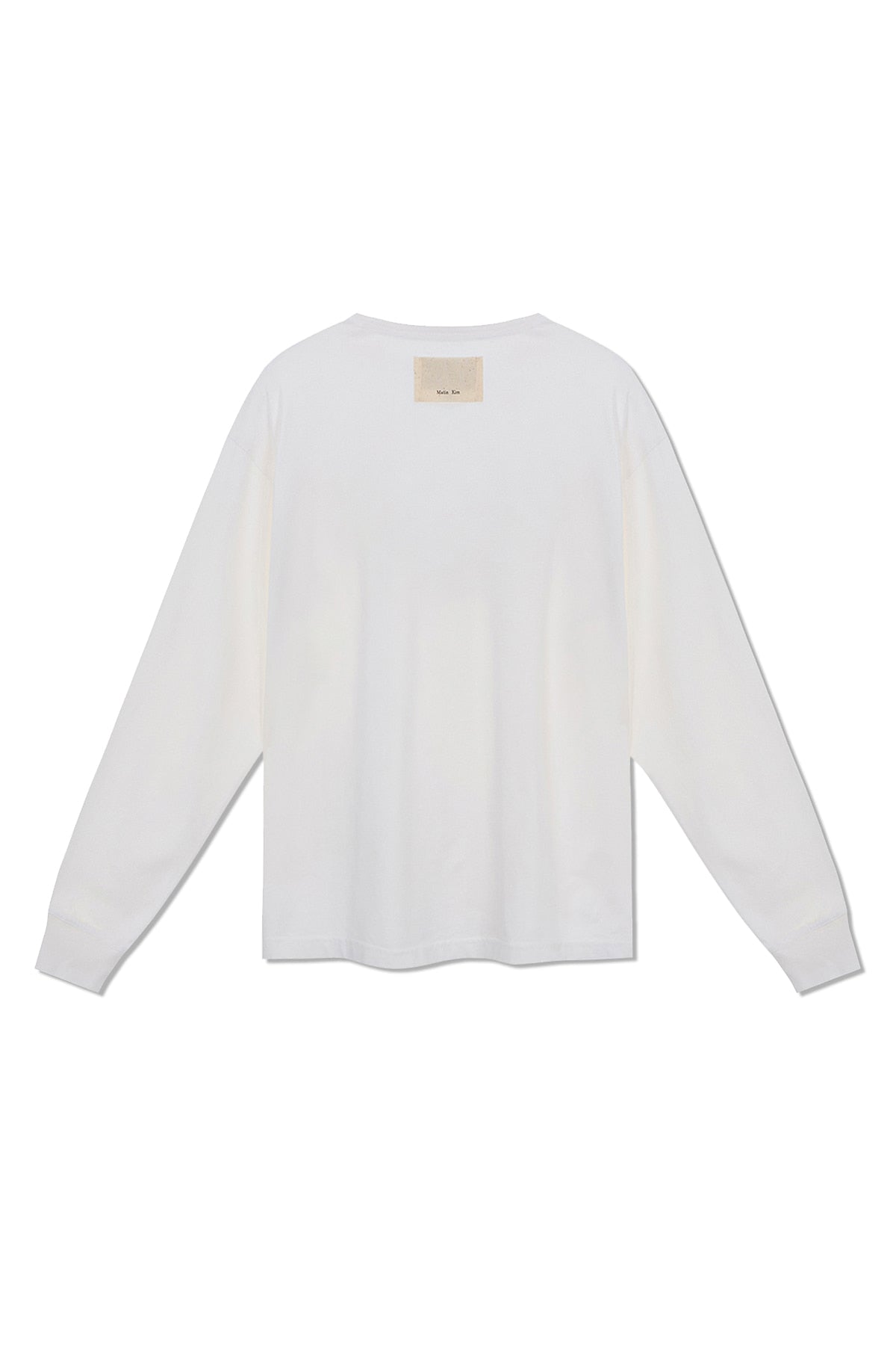 [matinkim] PATCH GRAPHIC LONG SLEEVE TOP IN WHITE