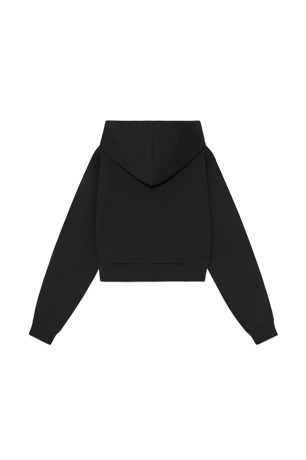 [matinkim] VOLUME POCKET CROP HOODY ZIP UP IN BLACK