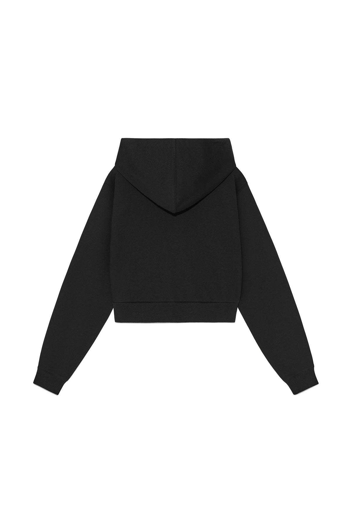 [matinkim] VOLUME POCKET CROP HOODY ZIP UP IN BLACK