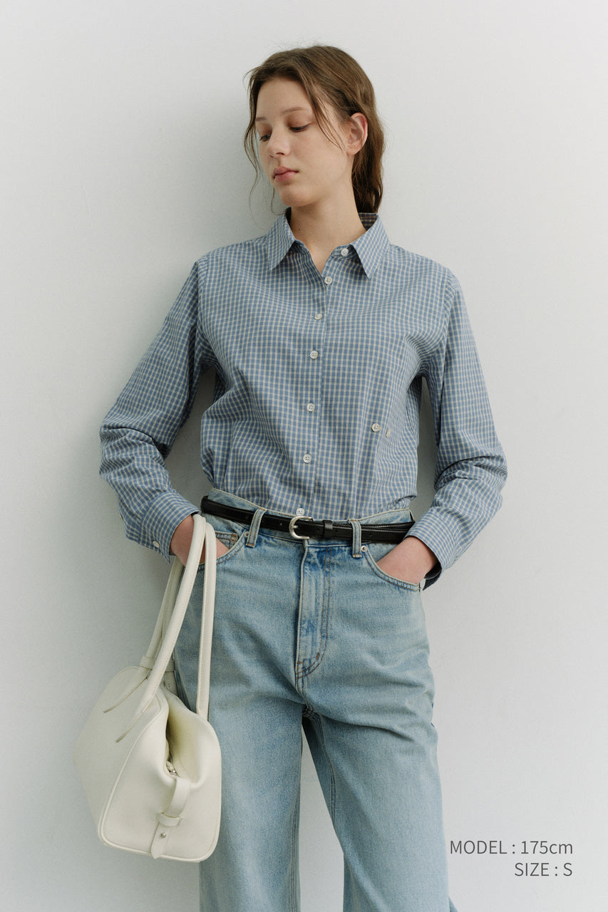 Dunst 2-Way Essential Checked Shirt Blue Check
