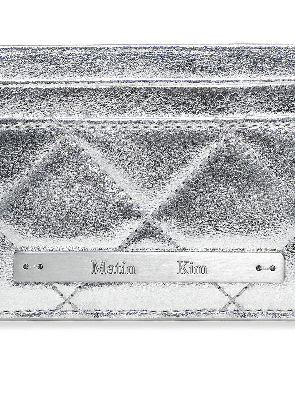 Matinkim Puff Quilt Card Wallet IN Silver
