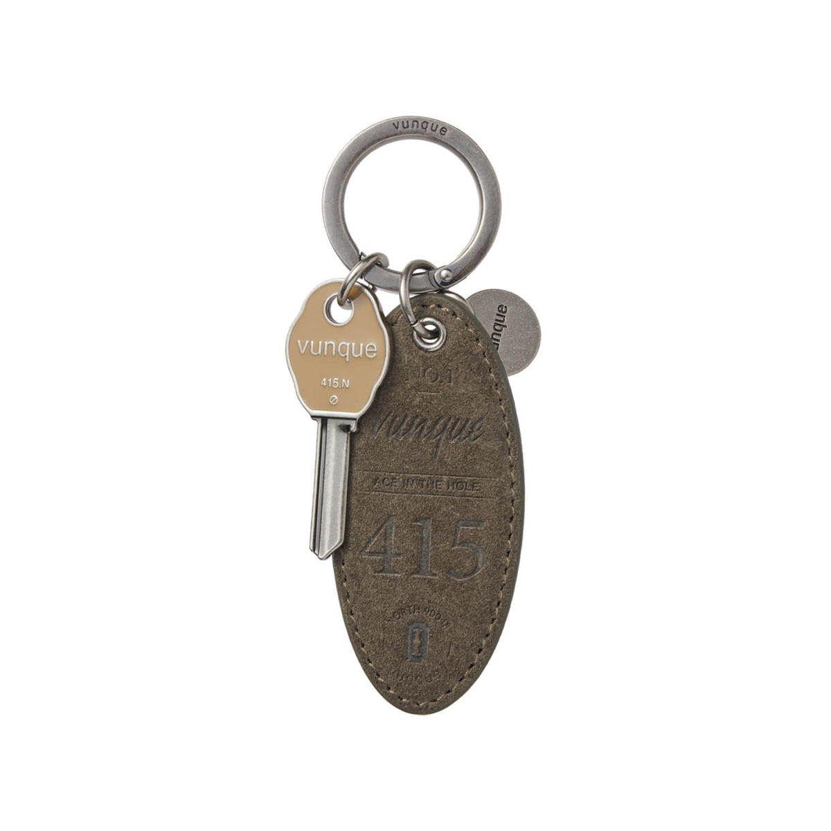 Vunque Suede Round Key Charm Musk Khaki