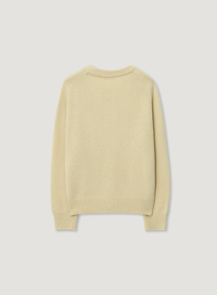 Mango Maniplease Mumu V Wool Knit Cream Yellow