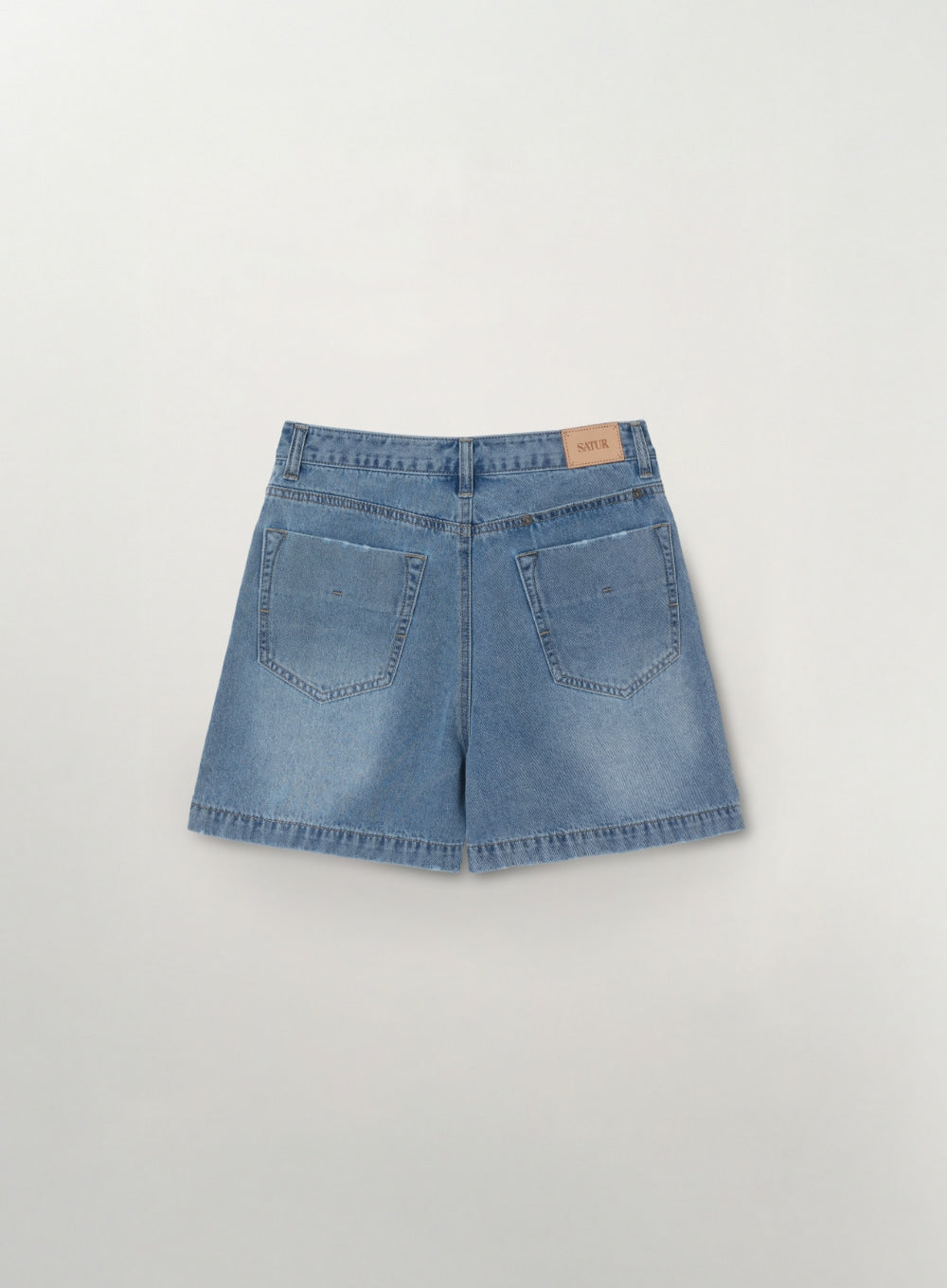 Satur (W) Washed Denim Shorts - Blue