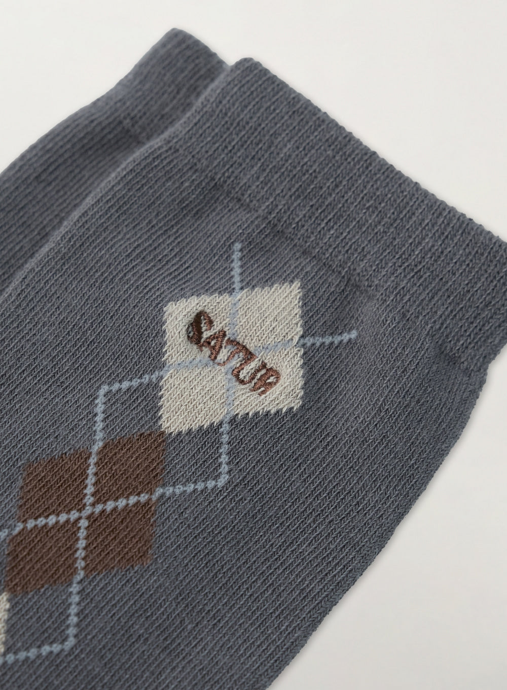 [satur] (W) Argyle Socks - Charcoal