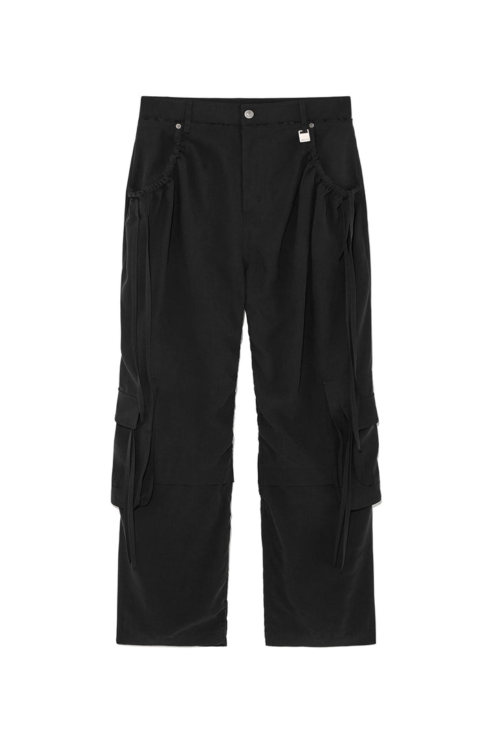 Matinkim String Pocket Wide Cargo Pants IN Black