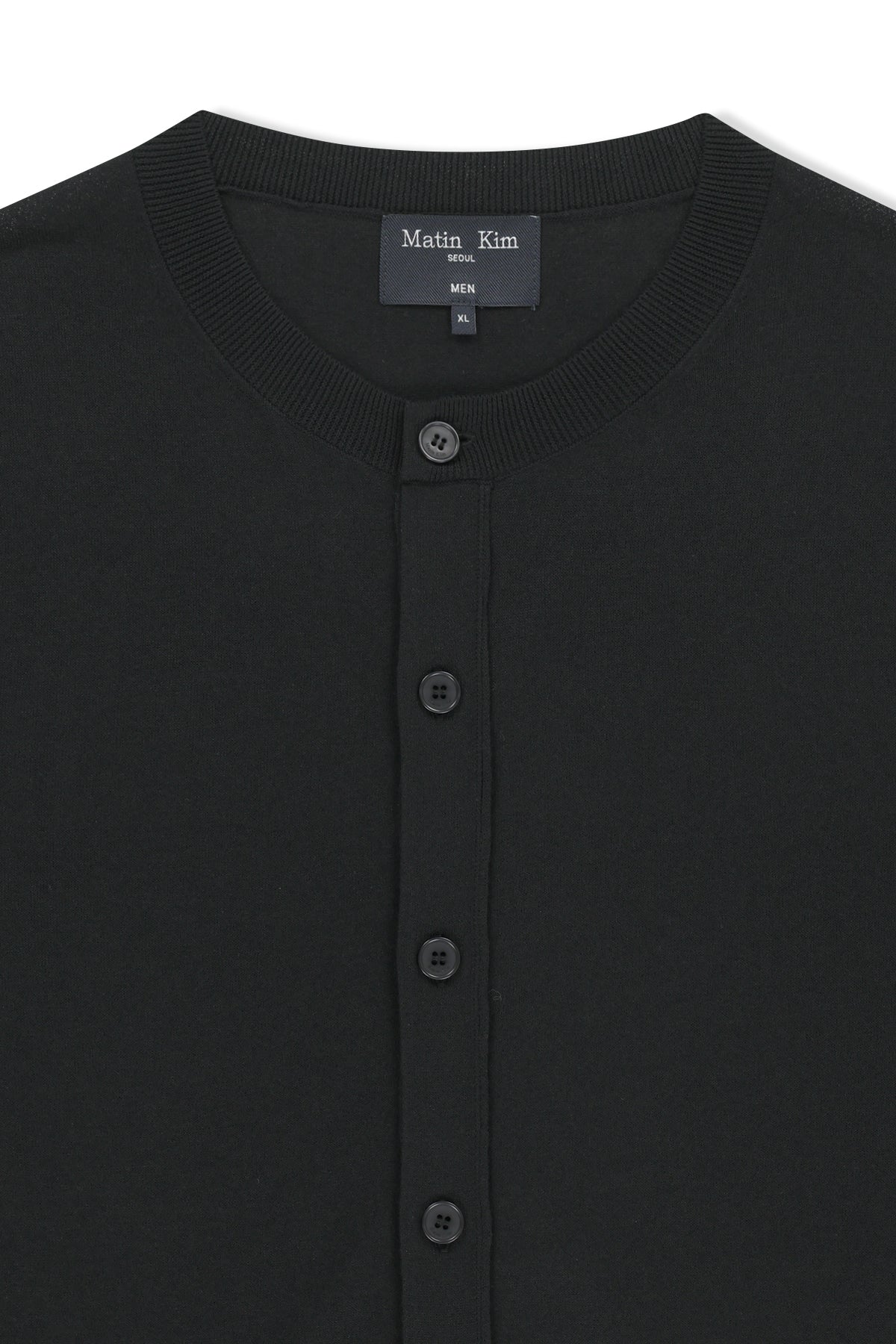 [matinkim] Back Logo Sheer Cardigan For Men IN Black