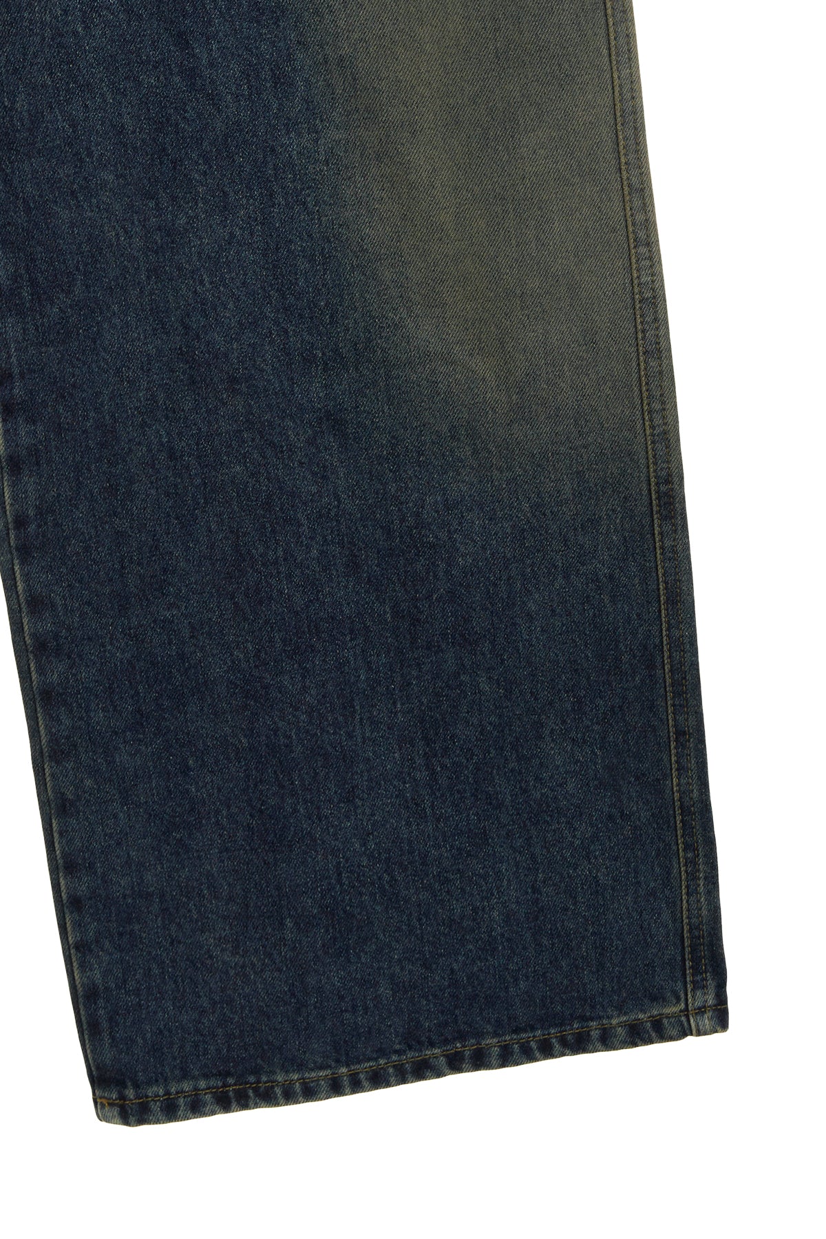 [matinkim] SIDE BRUSH WASHED DENIM PANTS FOR MEN IN BLUE