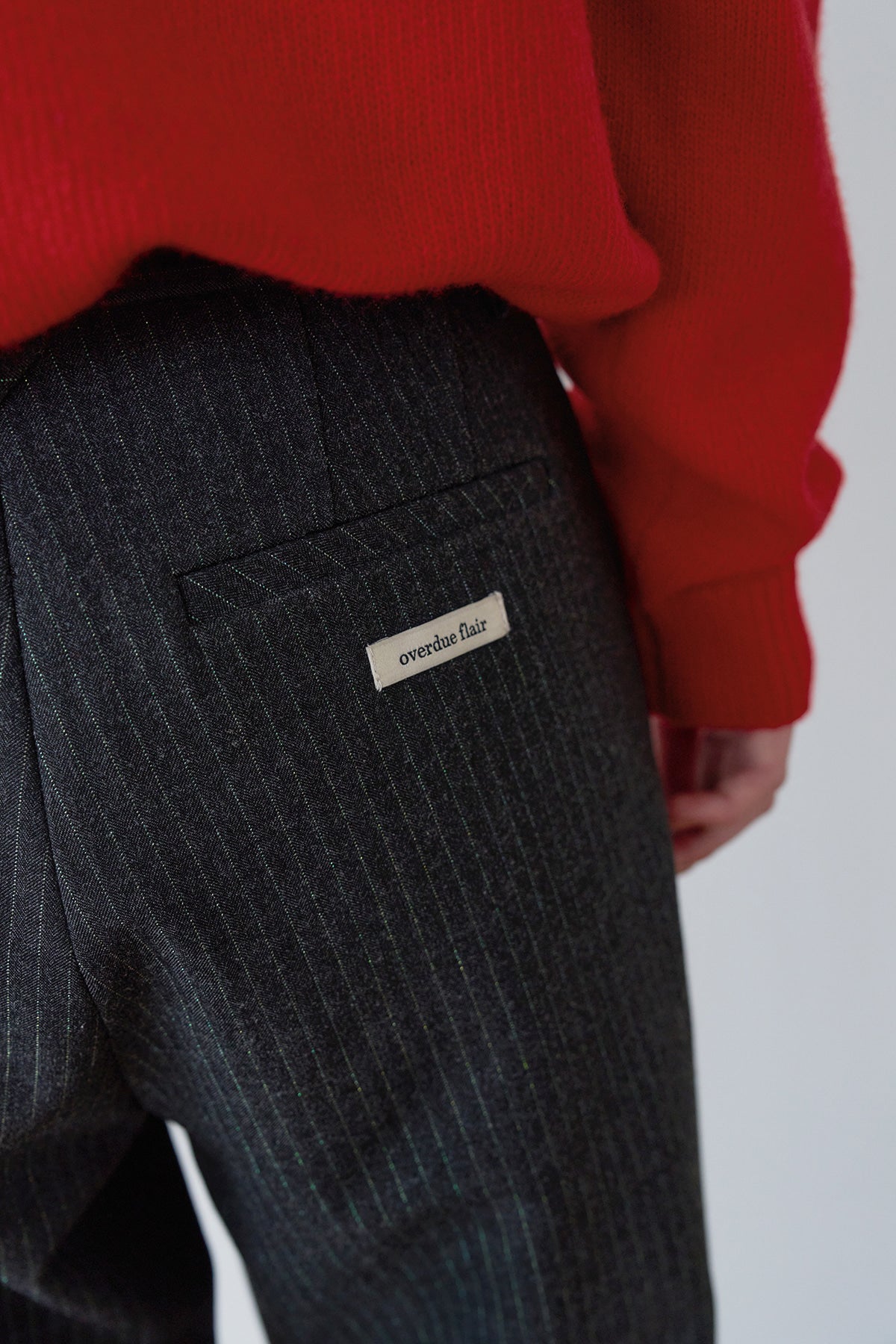 Overdueflair Classic Straight Slacks Charcoal Green