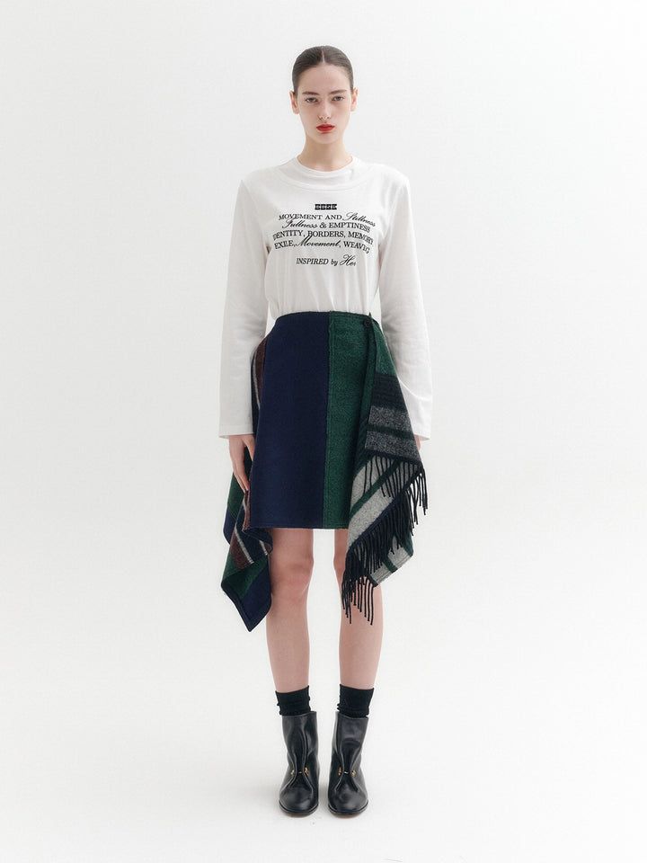 EENK Asymmetrical Midi Skirt - Green