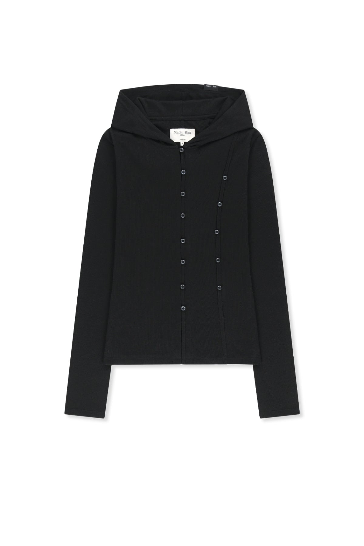 Matinkim Double Layer Button Hood Top IN Black