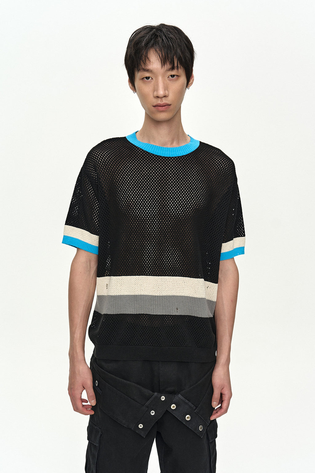 Andersson Bell Color-Blocked Short Sleeve Crew-Neck Sweater