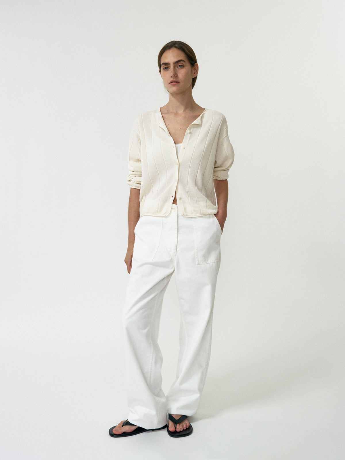 Nothing Written Nave paper knit cardigan (Ivory)