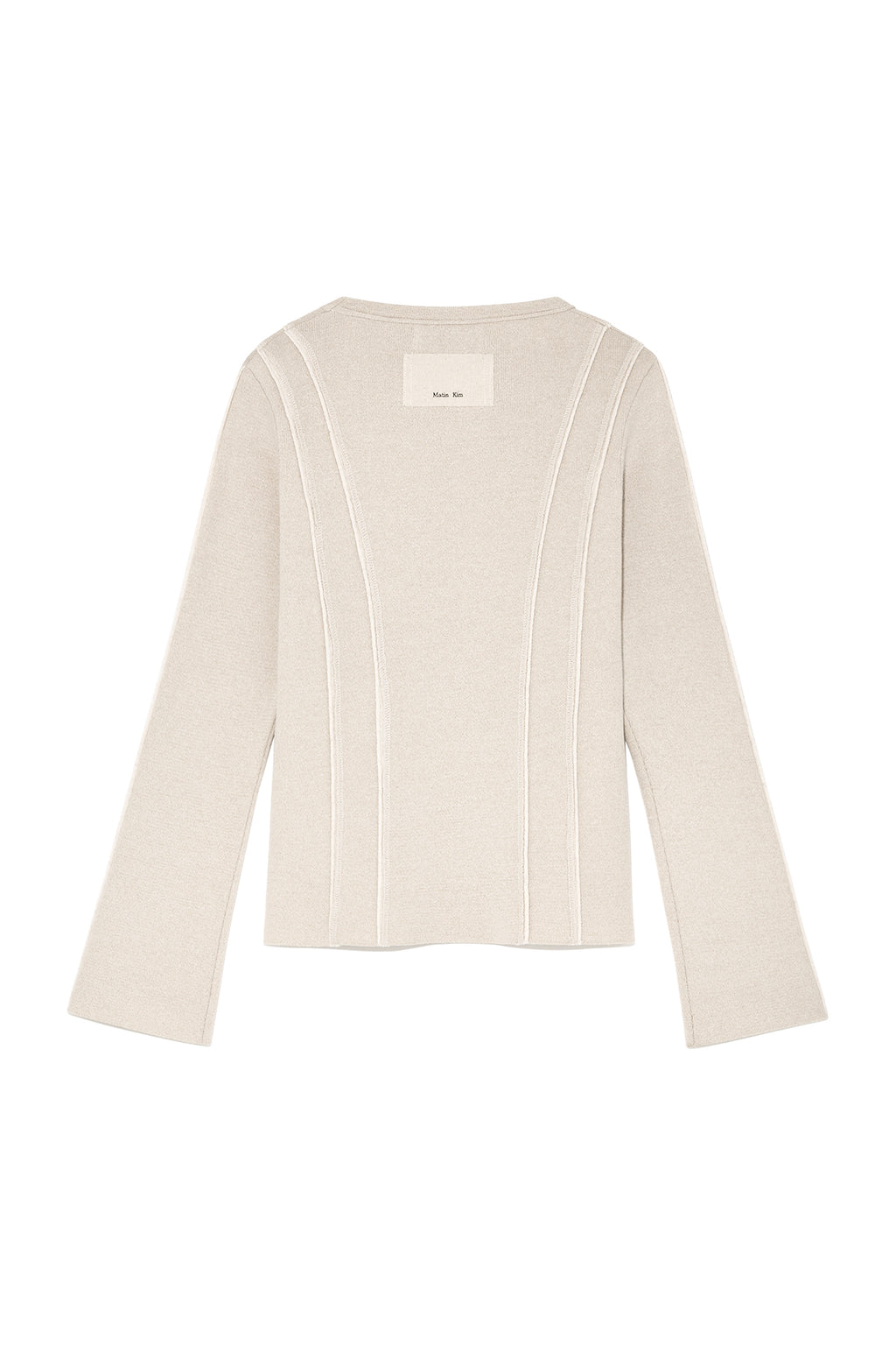 [matinkim] CUT LINE SLIM CARDIGAN IN BEIGE