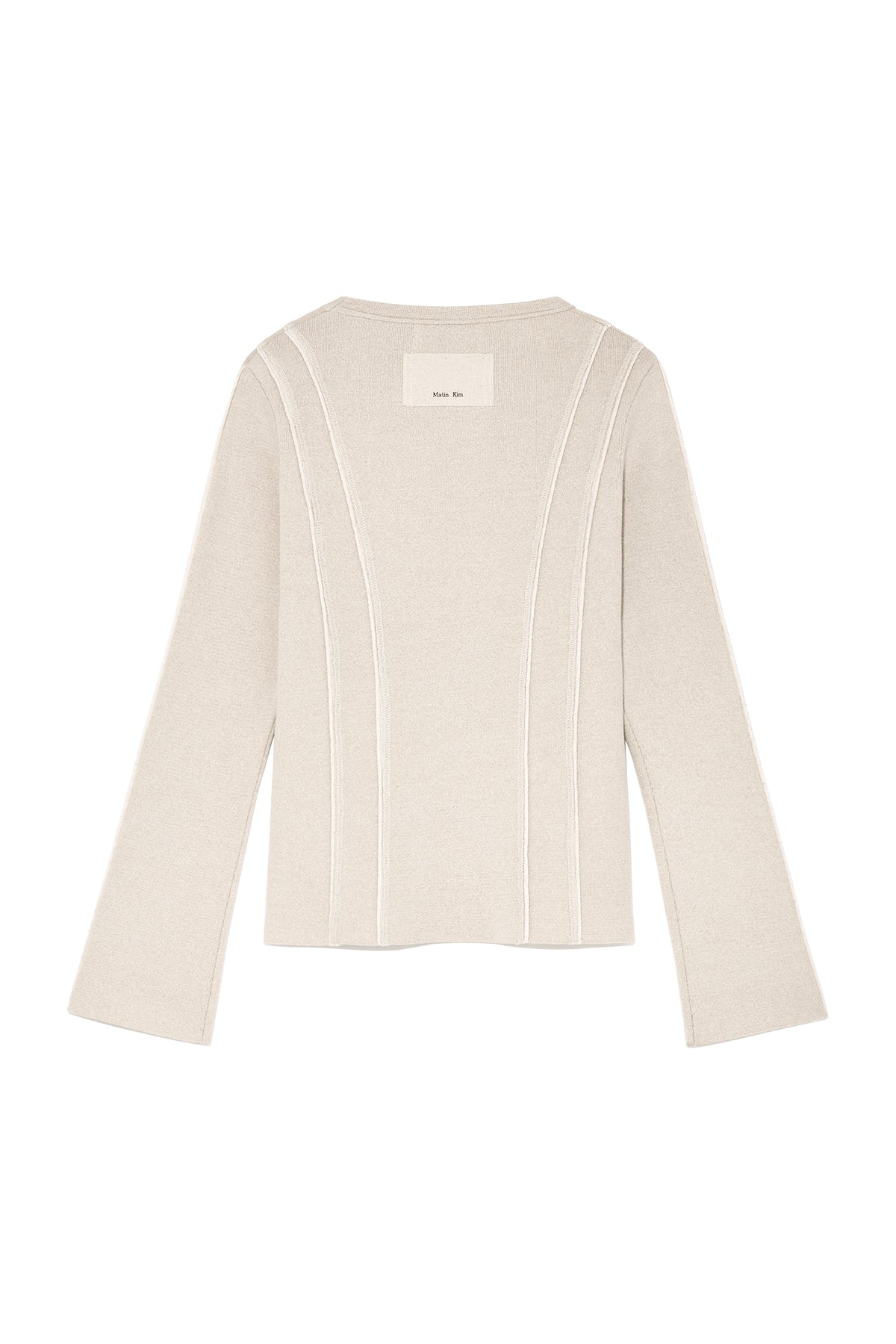 [matinkim] CUT LINE SLIM CARDIGAN IN BEIGE