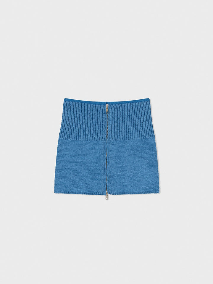 Low Classic Cotton Zip-Up Mini Top Blue