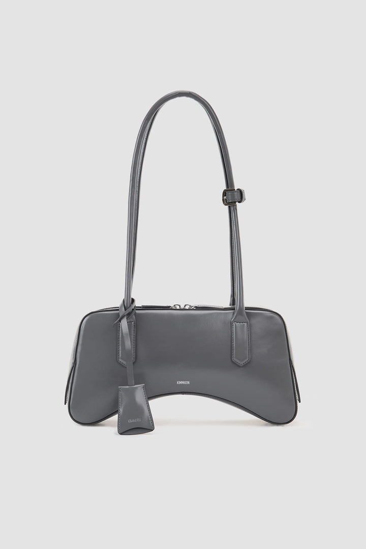 Matinkim Arch Shape Leather Bowling Bag IN Grey