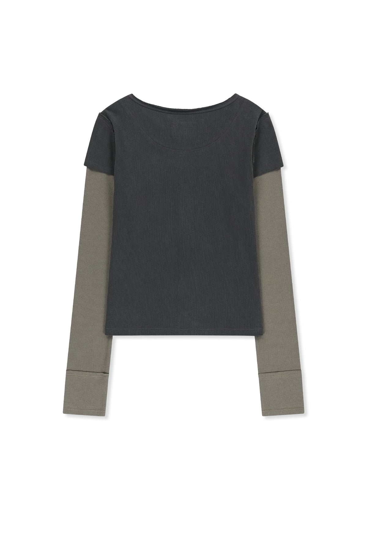 Matinkim Faded Color Block Layered Button Top IN Charcoal