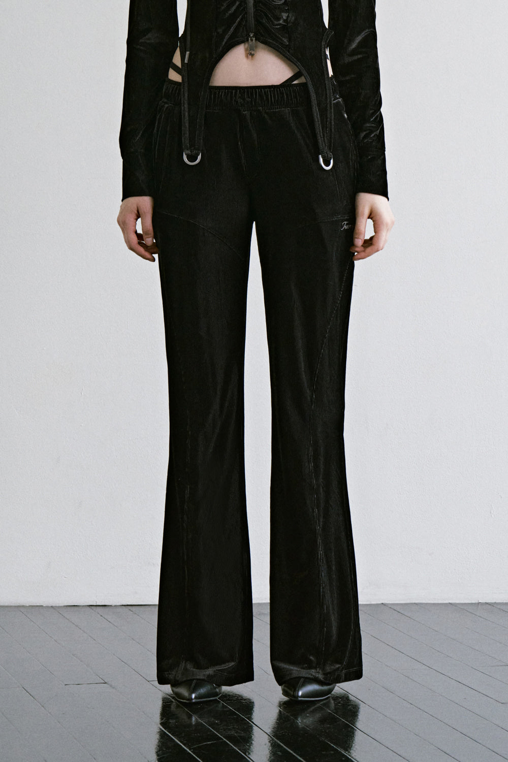 Treemingbird Slim Bootcut Set-up Sweat Pants Black
