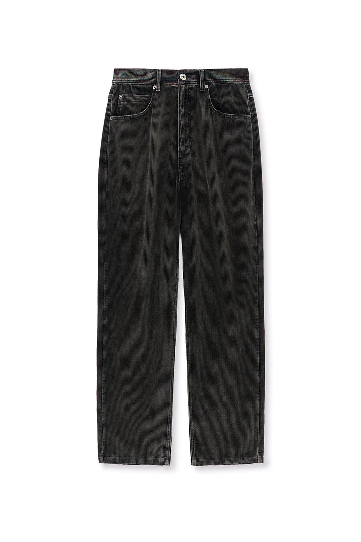 Matinkim Washed Corduroy Pants For Men IN Charcoal