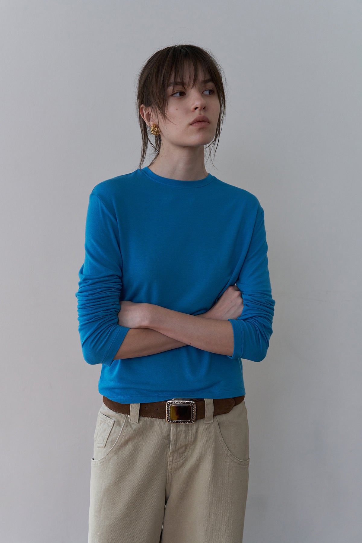 Overdueflair Soft Wool Tencel T-Shirt Cerulean Blue