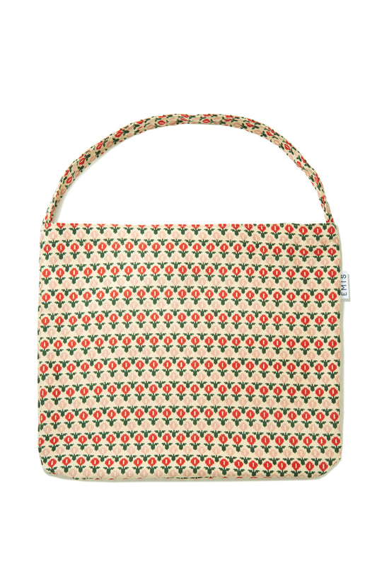 MINI FLOWER CORDUROY ECO BAG-RED FLOWER