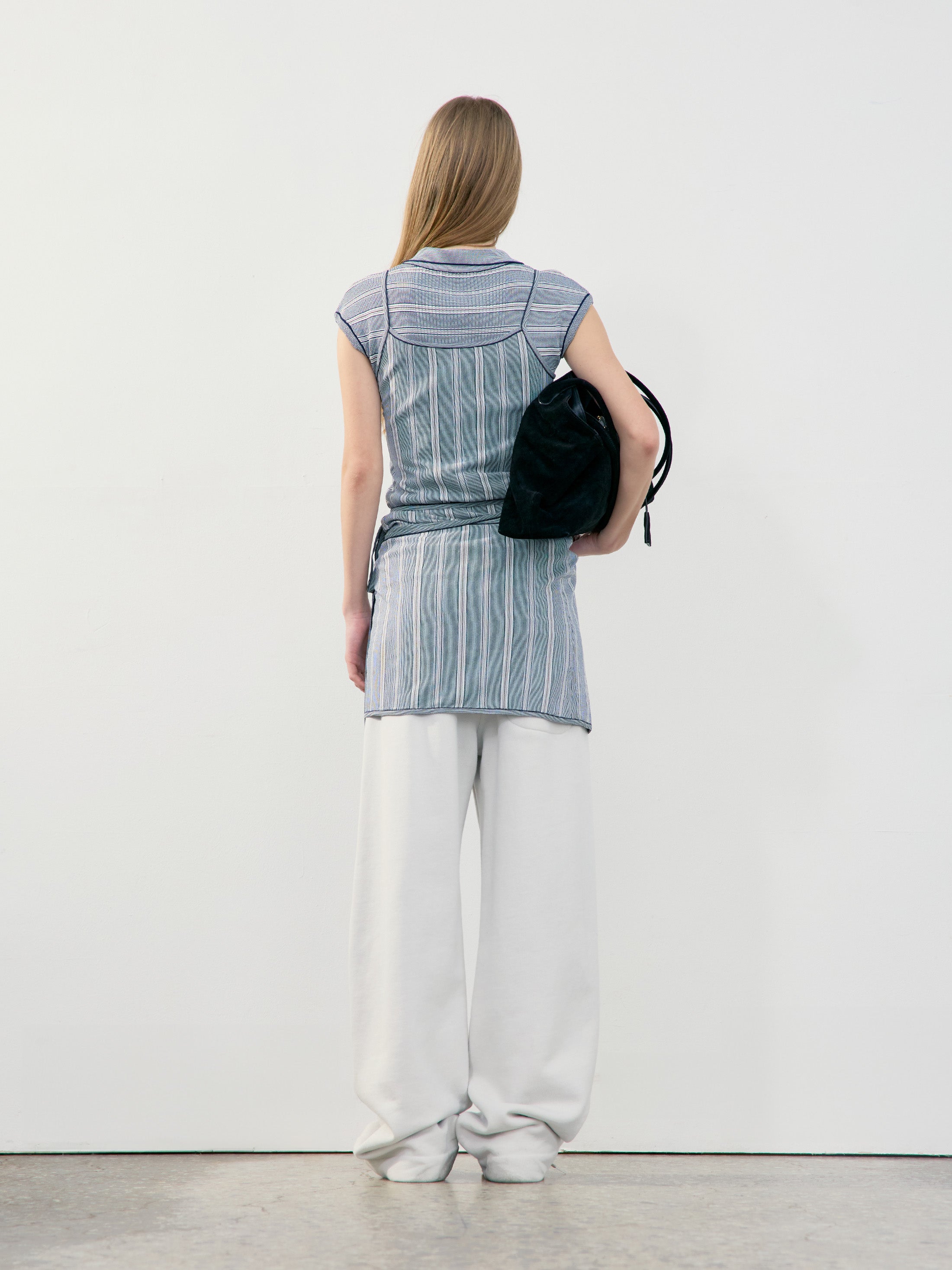 [low_classic] Stripe Knit Wrap Skirt
Navy