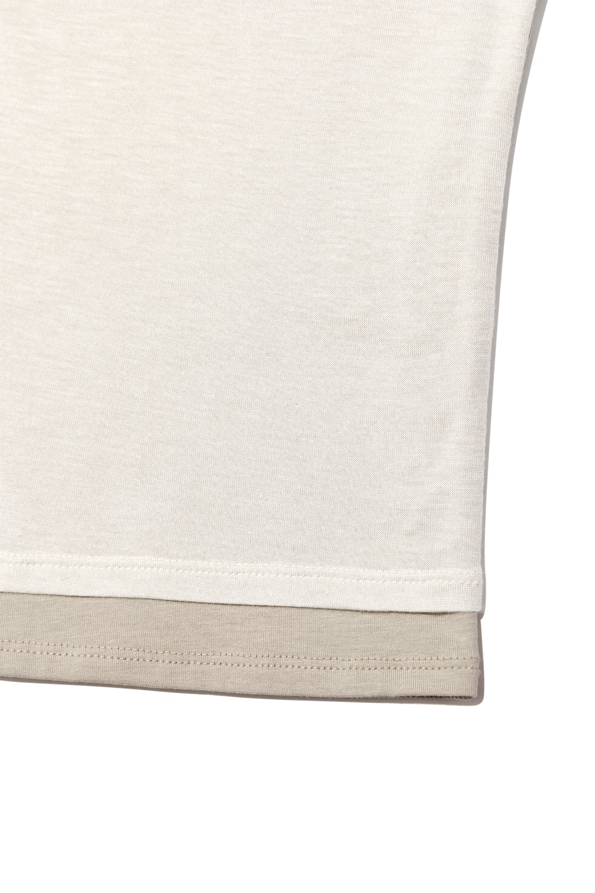 [matinkim] PINTUCK LAYERED SLIM CROP TOP IN LIGHT KHAKI