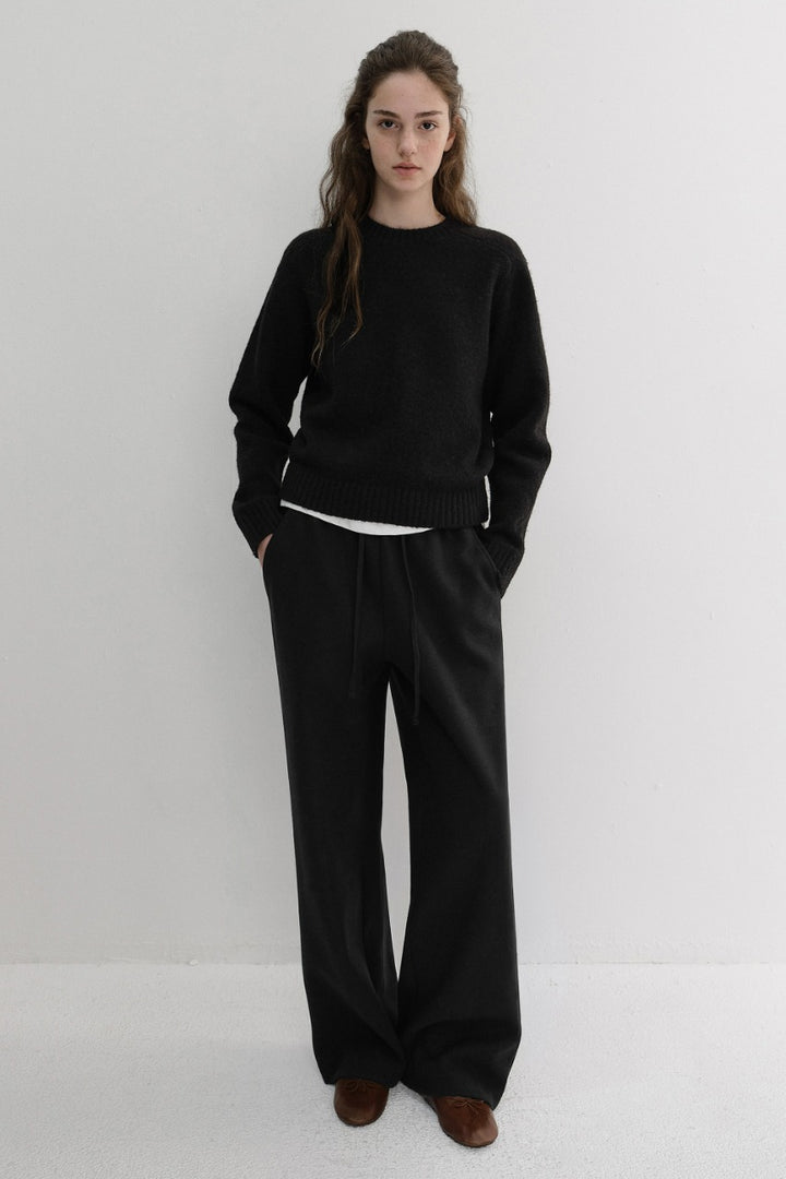 Dunst Unisex Jersey Wide Pants Black
