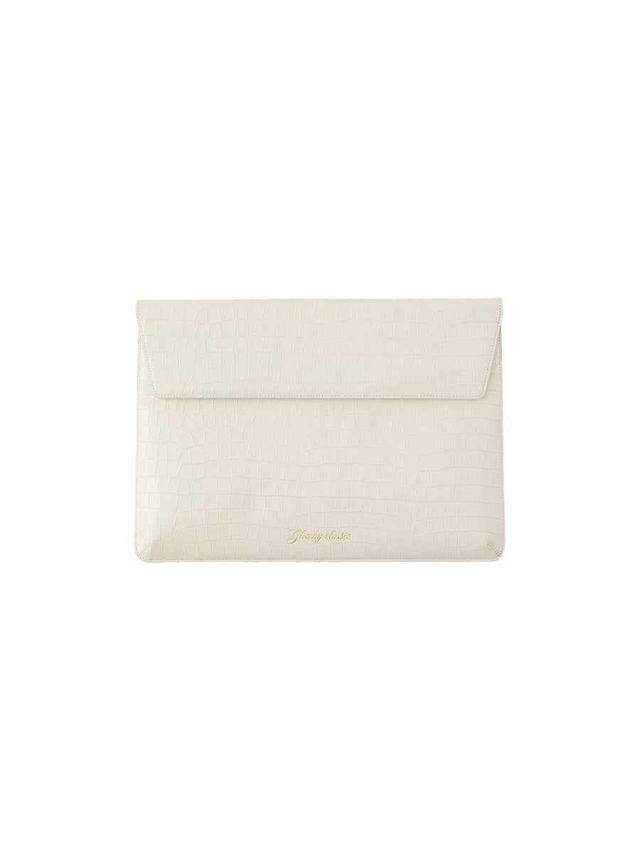 GLOWNY G Crack Leather Laptop Case 14 (Ivory)