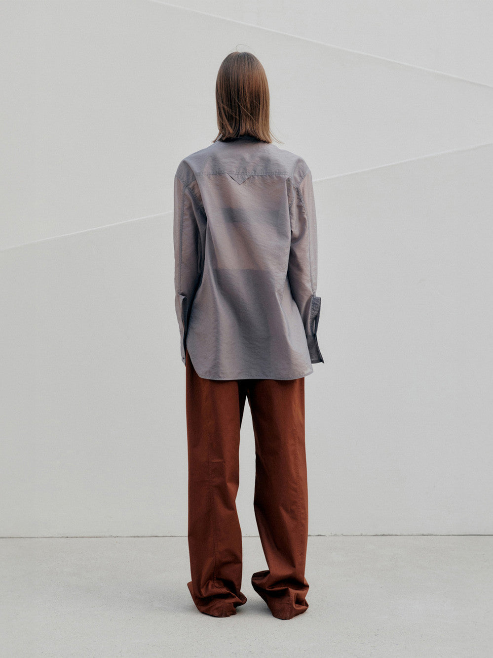 Low Classic See-Through Stitch Shirt Deep Purple