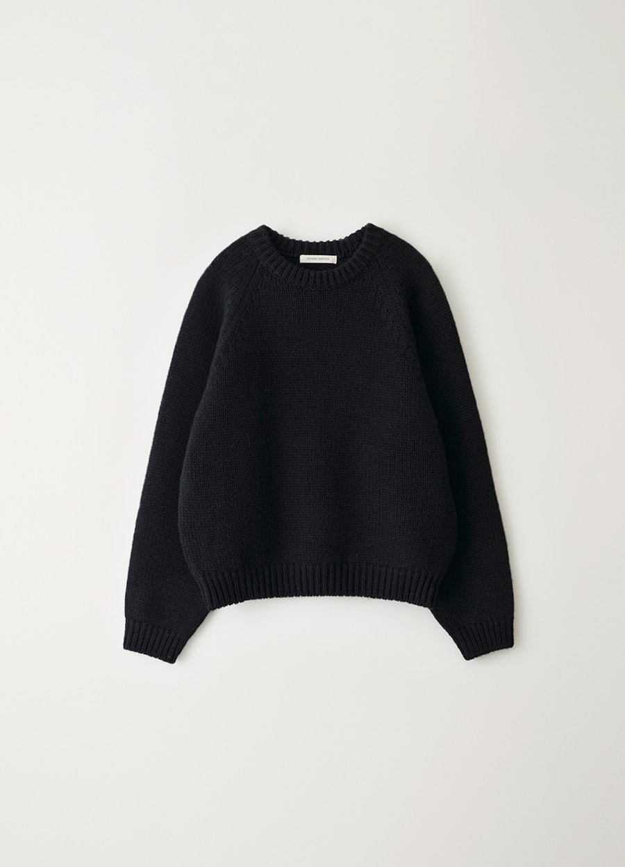 Nothing Written U-neck knitted sweater (Black)